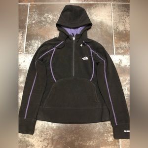 The North Face TKA micro black Fleece 1/2 zipper hoodie S Small F4